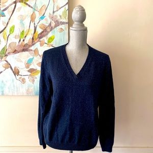 ELLEN TRACY 💙BLUE💙 DRESSY V-NECK SWEATER SIZE LARGE 🌟EUC🌟